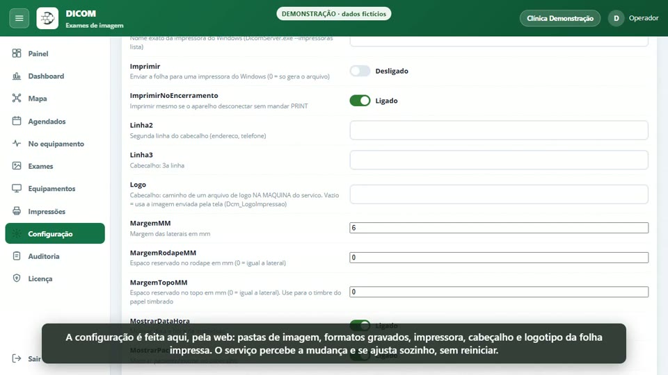 SMGH DICOM: configuração pela web
