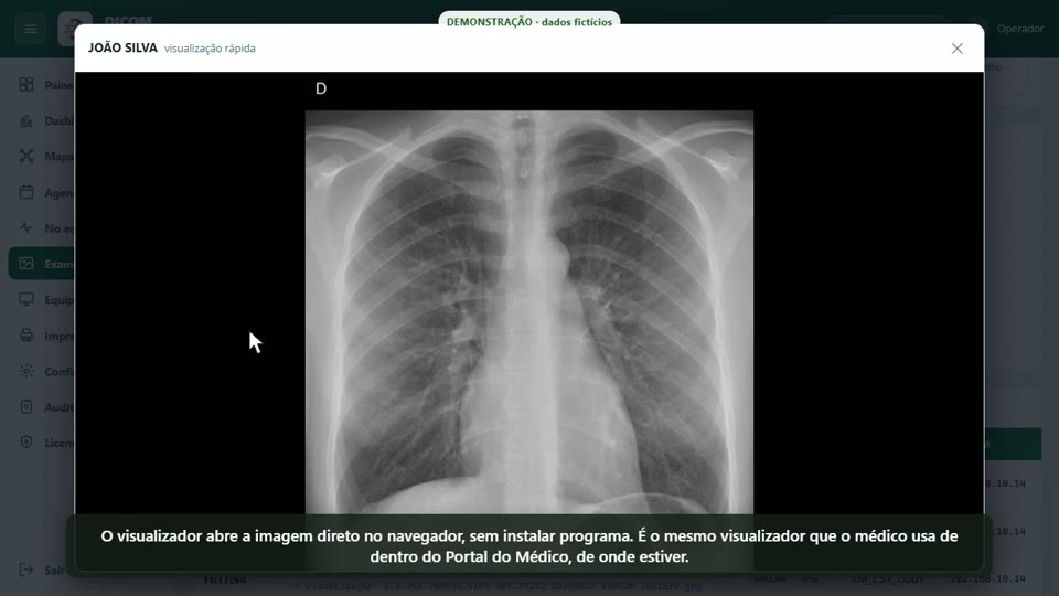SMGH DICOM: exames recebidos e visualizador no navegador
