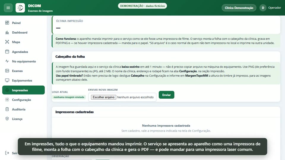 SMGH DICOM: impressão em PDF e impressora comum